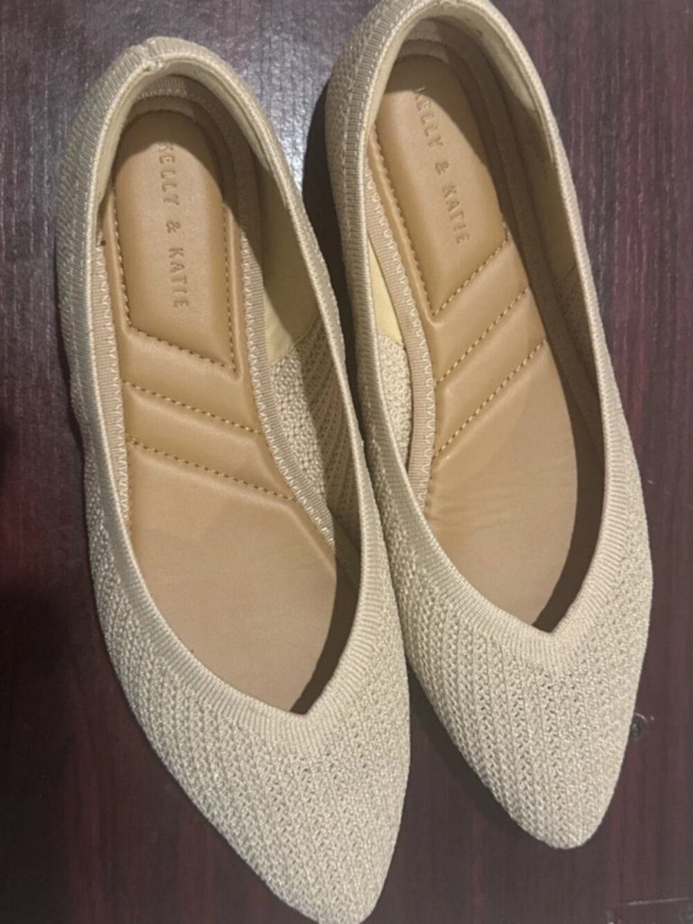 Kelly & Katie Women’s Gold/ Beige flats ( 10M)